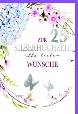 Produktbild von Silberhochzeit - Glückwunschkarte im Format 11,5 x 17 cm mit