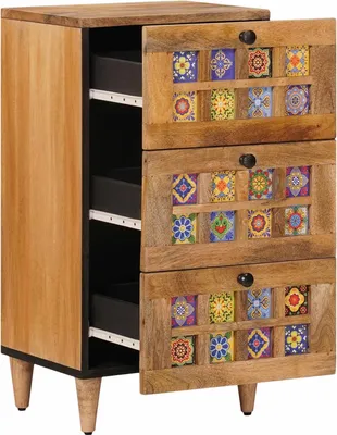 Obrázek produktu pro vidaXL Komoda se zásuvkami, přírodní, 40 x 33 x 75 cm, masivní mangové dřevo