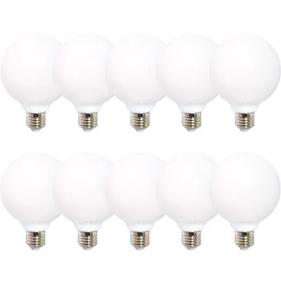 Produktbild von 10 x LED Filament Leuchtmittel Globe G125 8W = 60W E27 opal matt 360° warmweiß 2700K