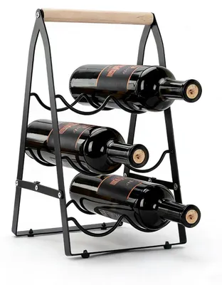 Weinregal aus Metall, 3-lagig, für 6 Flaschen, stapelbar