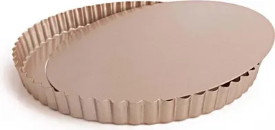 Image de Moule à tarte avec fond élévateur 23 cm, moule à quiche antiadhésif, fond élévateur amovible, prêt à servir, brunissage uniforme