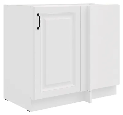 Produktbild von Eckschrank 105cm Stilo Weiß Küchenzeile Küchenblock Küche Landhaus Einbauküche