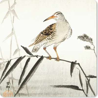 Produktbild von MuchoWow® Mauspad Mousepad Vogel - Japanisch - Vintage 20x20 cm - Mousepads - Maus Mat - Pad - Mausunterlage - Desk Mat - Bureauartikeln