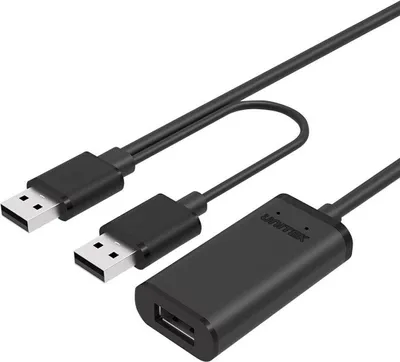 Produktbild von UNITEK Y-278 USB Kabel USB 2.0 10 m 2 x USB A USB A Schwarz