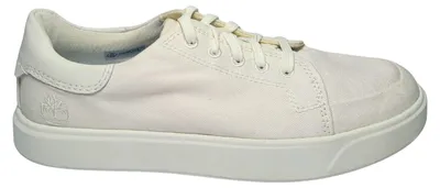 Image de Chaussures Timberland pour homme, modèle Emerson Street Low, baskets à lacets, couleur blanche, en toile