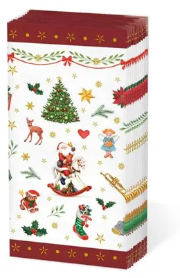 Image de Noël - Mouchoirs 21,5 x 22 cm - 4 plis - à 10 pièces par paquet