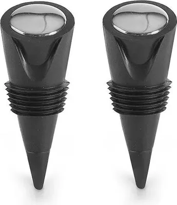 Produktbild von Set mit 2 Weinverschlüssen von Ibili-, Metall/Silikon, 6 cm, Schwarz/Silber