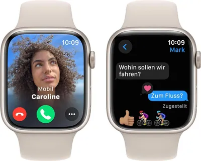 Produktbild von APPLE Watch Series 9 GPS + Cellular 45mm Starlight Aluminium Case with Starlight Sport Band