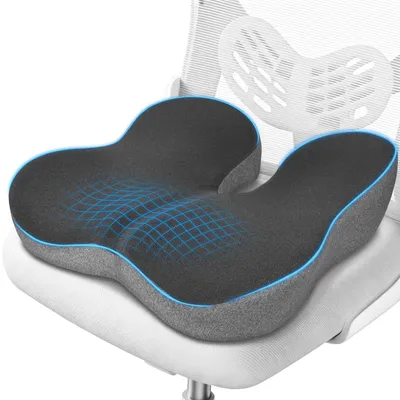Ergonomisches Sitzkissen aus Memory-Schaum, U-förmig, 42x46 cm, grau