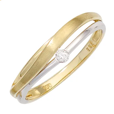 Jobo Damenring 14 Karat Gold – Mit 5 Diamanten, 0,025 Ct, In Hochwertiger Schmuckschachtel