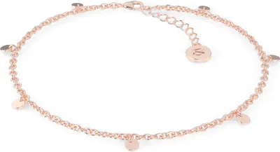 Produktbild von SERASAR | Fußkettchen aus Sterlingsilber [Coin] mit Roségold White Gold | Farbe: Roségold | Länge: 28cm