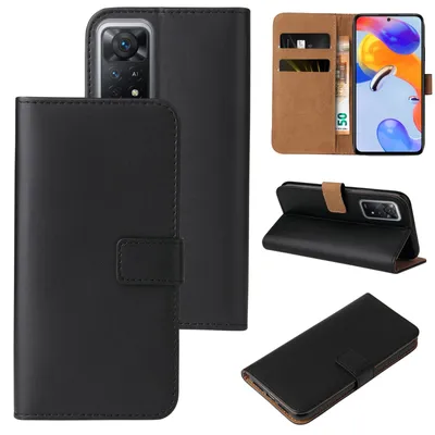 Produktbild von Handyhülle für Xiaomi Redmi Note 11 Pro Klapphülle Bookcase Flip Cover Hülle Handy Tasche Etui Farbe: Schwarz
