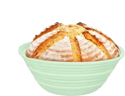 Imagen del producto de Cesta de fermentación para pan, de silicona, 23 cm, plegable, ideal para pan de masa madre