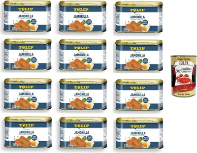 Produktbild von Tulip Jamonilla,Schinken und Schweinefleisch 12x200gr + Italian Gourmet Polpa 400g