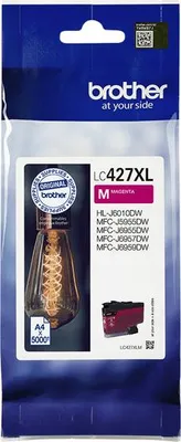 Produktbild von Brother LC427XLM, Hohe (XL-) Ausbeute, Magenta, Tinte auf Pigmentbasis, 1 Stück(e), 5000 Seiten, Einzelpackung