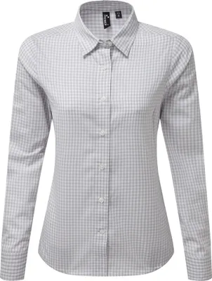Immagine prodotto di Premier - Camicia "Maxton" da donna a maniche lunghe PC3908 (L) (Bianco/Argento)