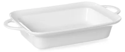 Produktbild von 12x Ofenform / Auflaufform mit Ohrengriffen, rechteckig, weiß, Porzellan, 820 ml, 32,8 x 18,9 x 5,8 cm