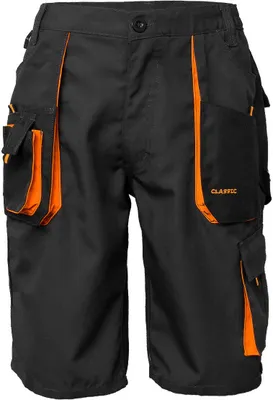 Produktbild von Kurze-Arbeitshose Shorts Cargo-Schutzhose Sommer Schwarz-Orange (KR-SP-CLASSIC) Gr. 52