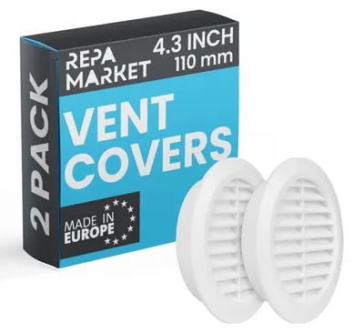 Immagine prodotto di Griglie di ventilazione rotonde da 110 mm - 2 pezzi, con protezione anti-insetti