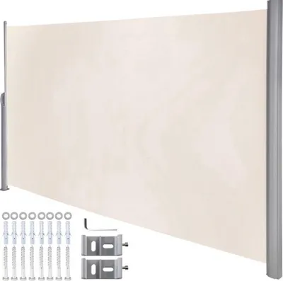 Immagine prodotto di Happyment® Ombrellone - Estensibile - Protezione solare - Beige - 160x300cm - Tenda laterale