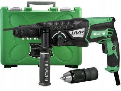 Obrázek produktu pro Hikoki DH28PMY2, SDS Plus, Černá, Zelená, Kartáčový motor, 2,8 cm, 1100 ot/min, 3 J