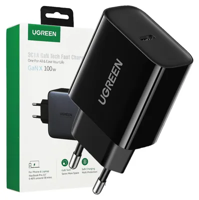 Zdjęcie produktu dla Ugreen Ładowarka Sieciowa Usb Typ C 20W Power Delivery Czarny (10191)