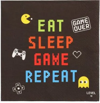 Produktbild von Servietten, 3-lagig 1/4-Falz 33 cm x 33 cm "Gamer"