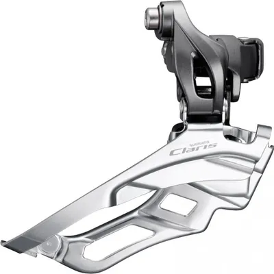 Produktbild von Shimano Voorkarbeilleur 3 x 8-Gang Claris FD-R2030 Ø34,9 mm Klemme mit Adapter Ø31,8 28,6 mm Down-Pull 63-66 ° Ecke 46-52t Grau