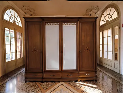 Produktbild von Kleiderschrank Set Holz Schrank Schlafzimmer Massivholz Möbel Italien Schränke