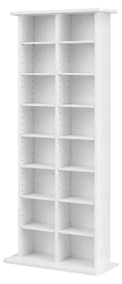 Produktbild von Medienregal, 8-lagiges CD-Regal, 559x222x1295 mm, Multimedia-Aufbewahrung für CDs, DVDs, Bücher & Spiele