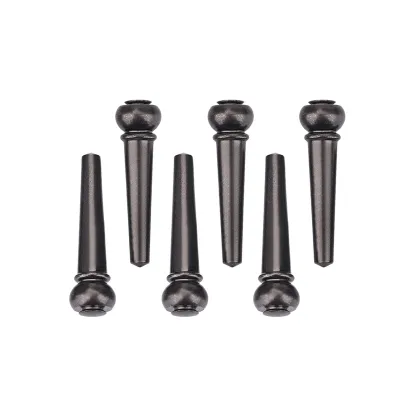 Image de 6Pcs/Set Durable Brass Guitar Bridge Pins pour les pièces de rechange de guitare folk (noir)