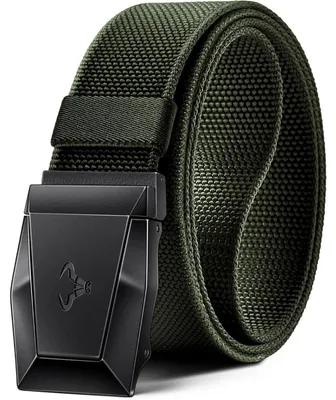 Immagine prodotto di Cintura tattica da uomo, cintura da lavoro, cintura da trekking, larghezza 3,8 cm, fibbia in metallo con chiusura rapida, lunghezza 155 cm, colore verde militare