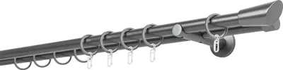 Produktbild von Gardinenstange auf Maß 20mm Rag 2-lauf Wandträger 12cm Farbe: Anthrazit, Größe: 150cm