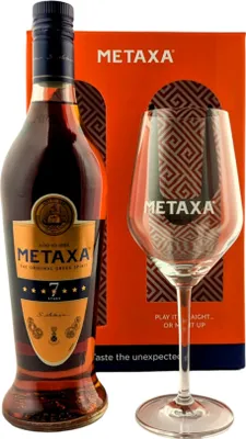 Produktbild von Metaxa 7 Sterne 40% Vol. 0,7L + Glas in Geschenkverpackung