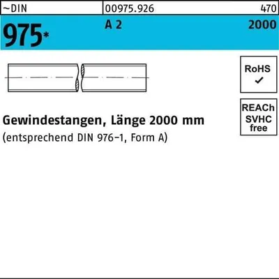 Produktbild von Gewindestange DIN 975 M 24 x 2000mm A 2