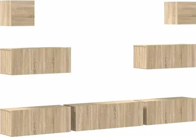Produktbild von vidaXL 7-tlg. TV-Schrank-Set Sonoma-Eiche Holzwerkstoff