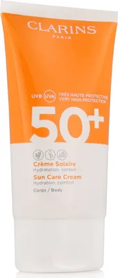 Produktbild von Clarins Sun Care Body Cream UVA/UVB 50+, Sonnenschutzcreme, Gesicht, Tube, Feuchtigkeitsspendend, Jeder Hauttyp, 150 ml