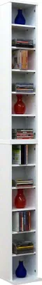 Produktbild von VCM Holzregal stehend | platzsparender CD Schrank für 204 CDs oder 72 DVDs | Maße: H. 180 x B. 21 x T. 20 cm | Elegantes DVD Regal stehend | Blu-Ray Regal | CD Regal - Bigol