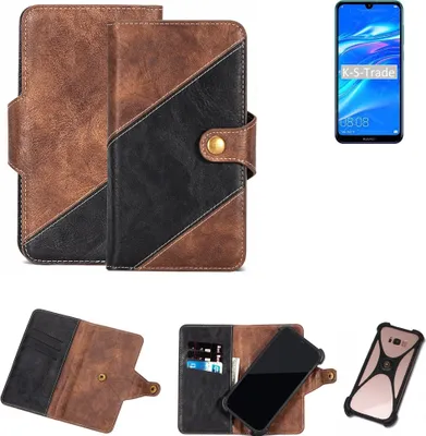 Produktbild von K-S-Trade Handy Hülle Schutz Hülle Schutzhülle Bookstyle Case kompatibel mit Huawei Y7 Pro 2019 Handy Cover Hülle Schutztasche 1x