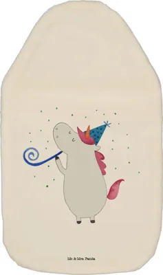 Produktbild von Mr. & Mrs. Panda Wärmflasche Einhorn Party - Weiß - Geschenk, Unicorn, Bettflasche, Wärmflaschen, Einhörner, Wärmekissen, Alkohol, mit Bezug, Club, Geburtstag, Disco