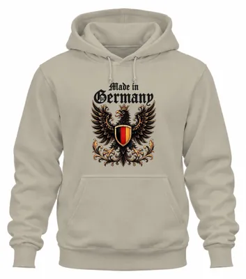 Produktbild von Germany Bundesadler Wappen Statement Sarkasmus Hoodie Kapuzenpullover, Natur, L