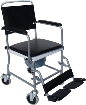 Produktbild von Trendmobil TSF Toilettenrollstuhl fahrbar mit HMV Nummer 18.46.02.0059 inkl. gepolsterter Sitzplatte und Eimer Belastbarkeit bis 120 kg