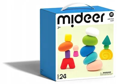 Produktbild von Knetmasse Set 24 Farben Mideer mit 5 Modellierwerkzeugen