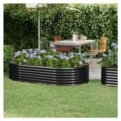 Produktbild von Hochbeet aus pulverbeschichtetem Stahl 175x100x36 cm anthrazit