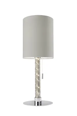 Produktbild von Runde Tischleuchte mit LED Lichtsäule Single Stoff Weiß