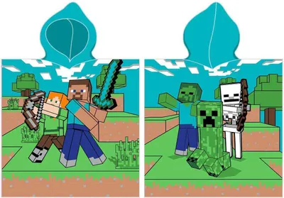 Zdjęcie produktu dla Dziecięce poncho Minecraft Time to Mine