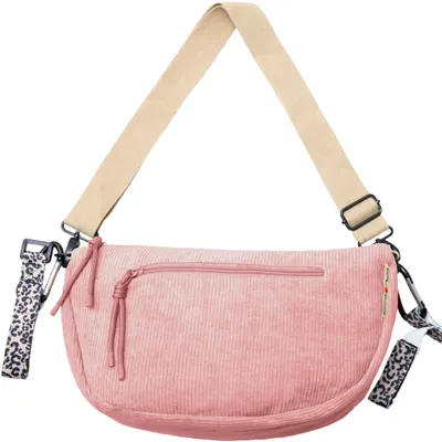 Productafbeelding van Jubi® Wickeltas Cord Roze, kinderwagenorganizer en schoudertas – Moonbag Bessenroze cord