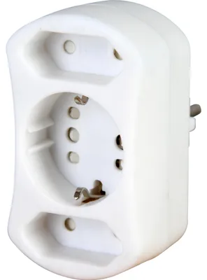 Produktbild von Kopp DUOversal, Typ F, Typ C (Euro-Stecker), 250 V, 16 A, Weiß, Männlich/Weiblich