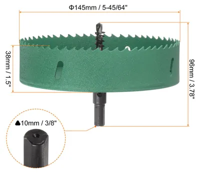 Produktbild von Bi-Metall Lochs?ge 145mm (5-45/64") M42 HSS (Schnellarbeitsstahl) Lochs?ge Bohrspitze Schneideger?t fš¹r Holz Plastik Metall Blatt Gipsplatte