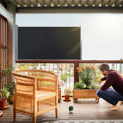 Productafbeelding van Uittrekbare Zijluifel 140 x 300 cm voor Balkon en Tuin